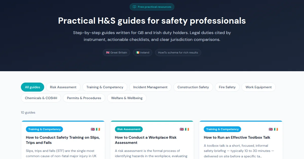 How H&S Guides Help Safety Managers and Teams Meet Their Compliance Duties