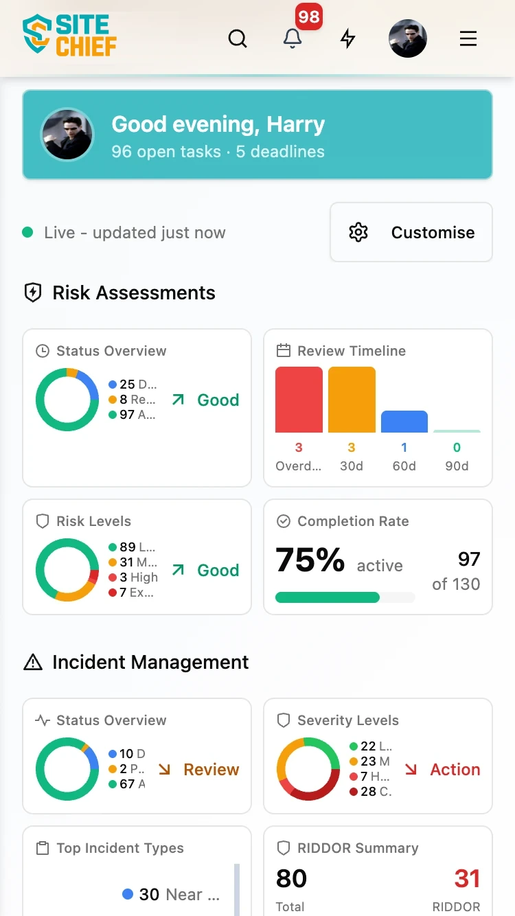 SiteChief Mobile App for field safety reporting