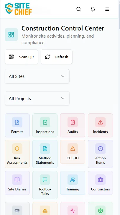 Control Centre - Central dashboard for all safety operations and analytics