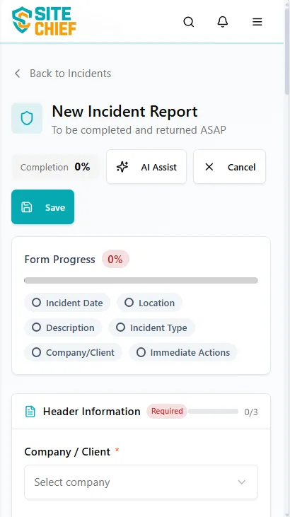 Incident Reporting - Report incidents in under 2 minutes with auto-filled RIDDOR forms